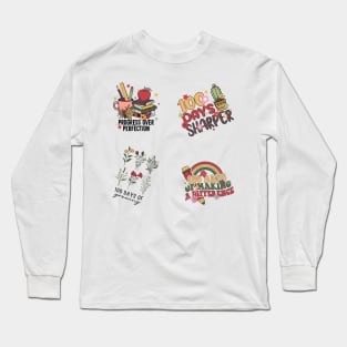 Colorful 100th Day Stickers Pack Long Sleeve T-Shirt